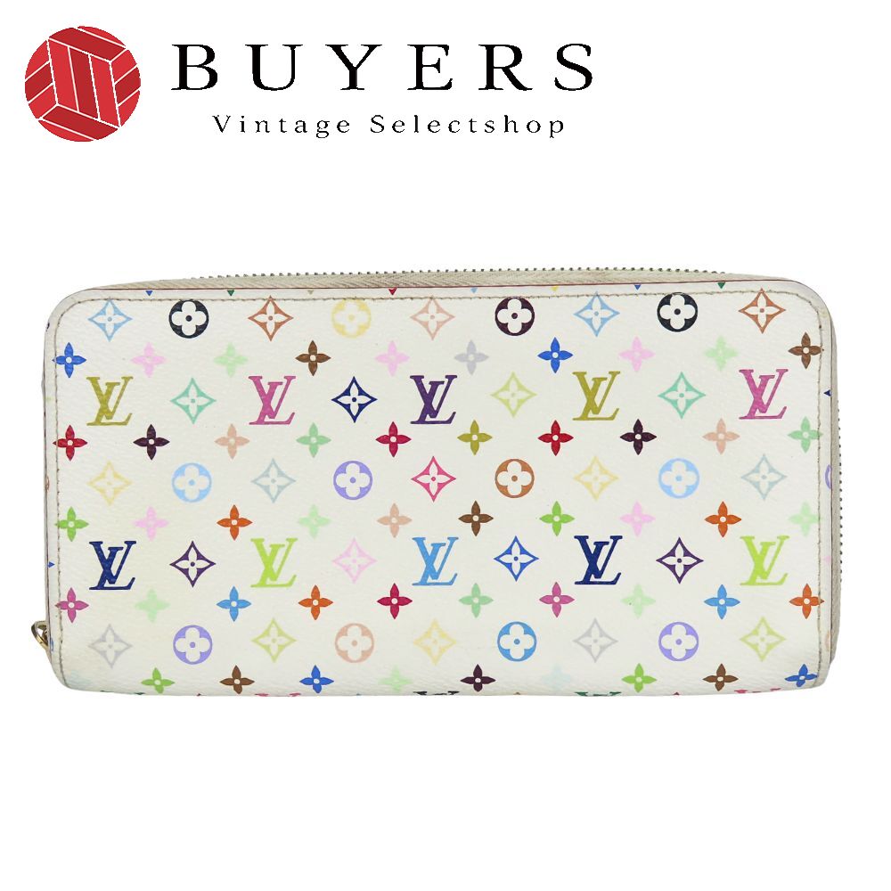 中古 長財布 ジッピーウォレット M60274 モノグラムマルチカラー ブロン ホワイト ゴールド金具 ラウンドファスナー 小物 レディース 女性