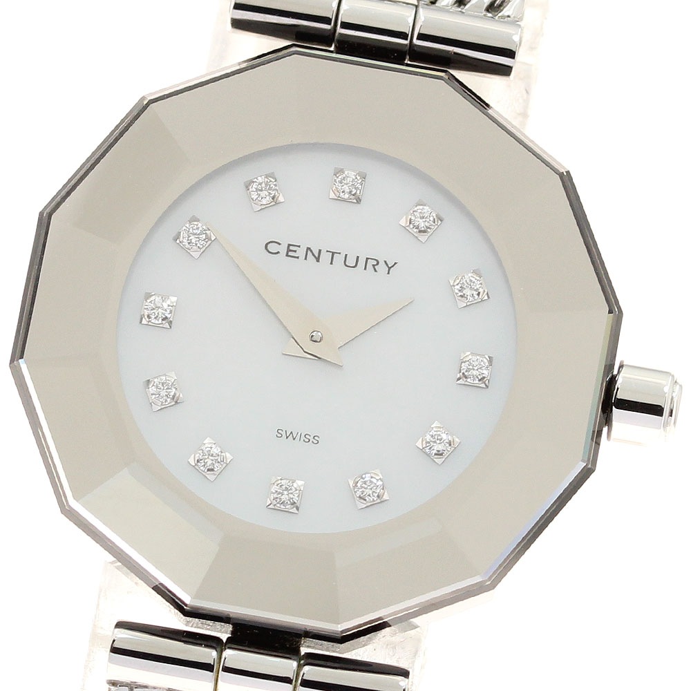 センチュリー CENTURY タイムジェム 12Pダイヤ クォーツ レディース _939337【中古】