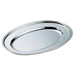 H 洋白 小判皿 12インチ 三種メッキ 2366030