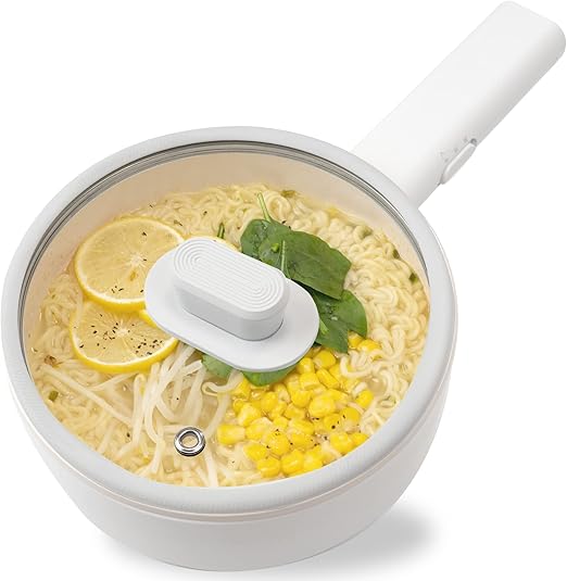 電気鍋 電気調理鍋 グリル鍋 ラーメン うどん 目玉焼き お手伝い 受験 夜食 夏場に火を使わない 多機能フライパン 片手鍋 温度調節 食品グレード認証PP素材 旅行 車泊 (1.5L)