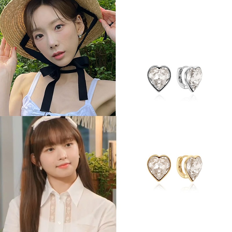 [IVEレイ,エスパニング着用]光るハートイヤリング/韓国ファッション/韓国ファッションスタイル/韓国ストリートファッション/SNSで人気/韓国の人気ブランド