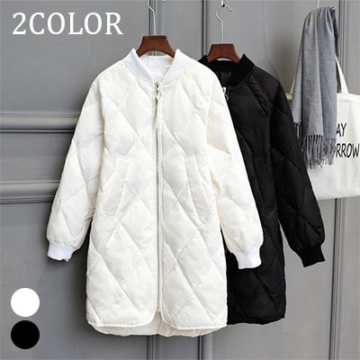 ダウンコート レディース ダウンジャケット 冬 キルティングコート アウター コート 防寒服 黒 白 5,518円