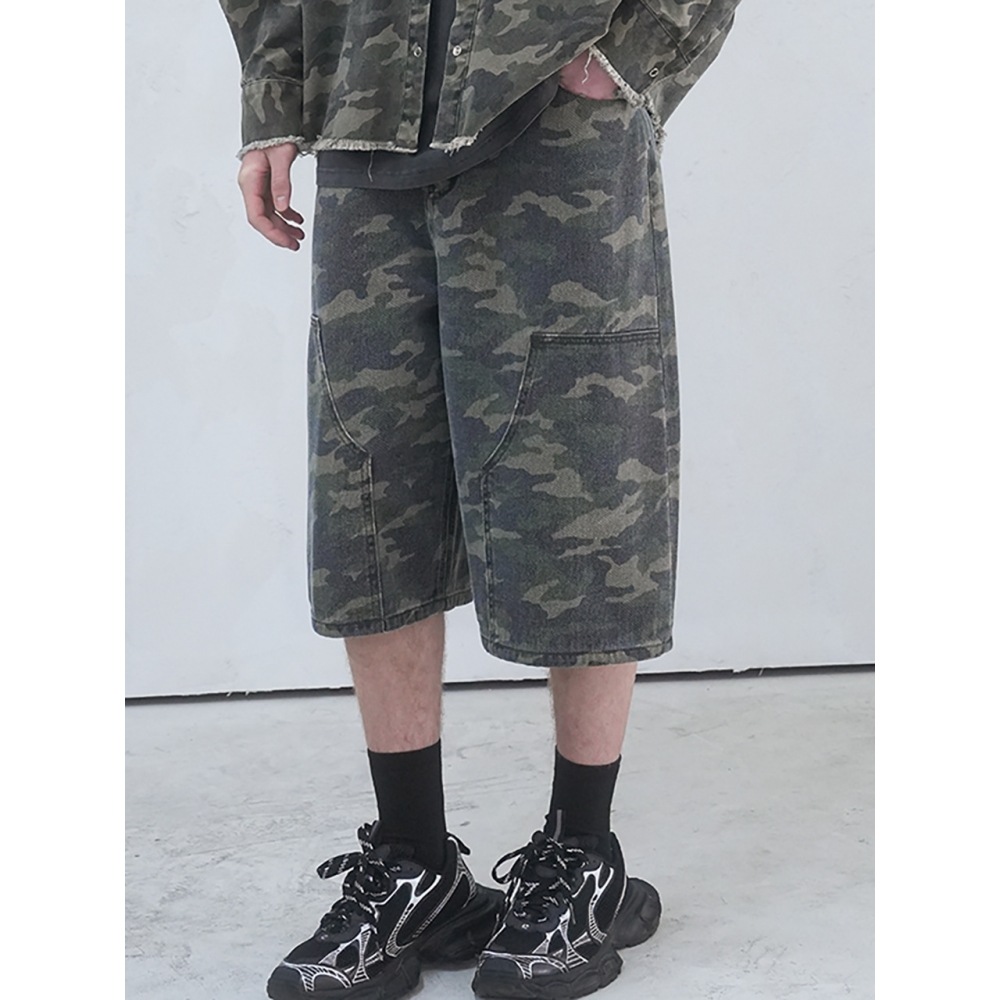 アヴァンドレスカーペンターデニムショーツカモ