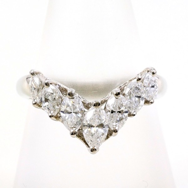 PT900 プラチナ リング 指輪 12号 ダイヤ 1.01 鑑別書 ジュエリー 中古