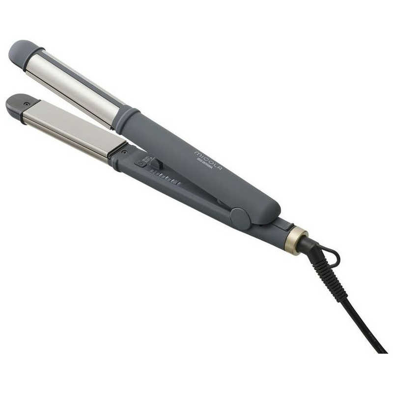 アイリスオーヤマ　IRIS OHYAMA　ストレートアイロン 2WAY ストレート&カール micola ミコラ 120℃～200℃ 海外対応 交流(コード)式 ダークグレー　HIR-MS201-H
