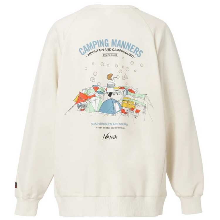 エコハイブリッド キャンピングマナー ソープバブル スウェットシャツ（メンズ） L ホワイト #N0000140-WHT
