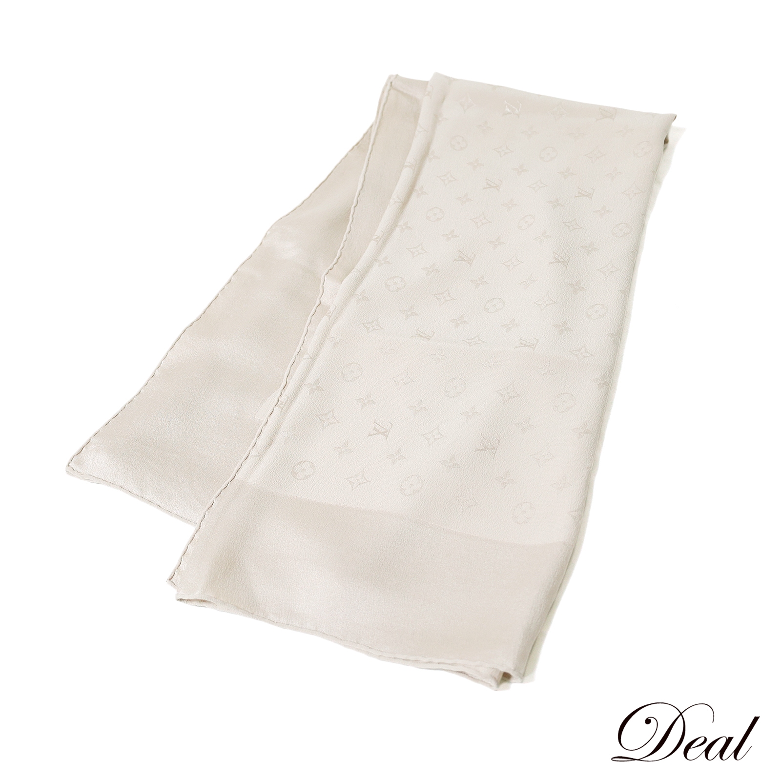 ルイ・ヴィトン モノグラム シルク ベージュ レディース スカーフLV