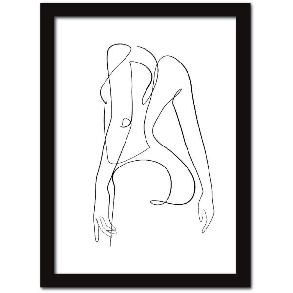 ファブリックパネル アートフレーム おしゃれ ラインアート 壁掛け ウォールデコレーション ラインアート モダンアート LineArt Female 317x440mm