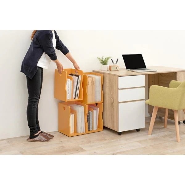 本棚 おしゃれ コミックラック 漫画収納 ブックラック A4対応 スタッキング 積み重ね ブックスタンド 棚 収納棚 薄型 完成品 2個セット