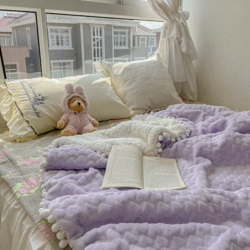 韓国 風 涼毛布 オールシーズ エアコン シングル フランネル ブランケット