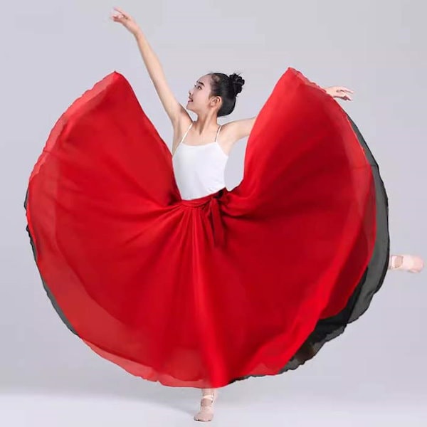 今月の特価 子供ダンス衣装 広がる スカート 両面着 シフォンスカート 大きい裾スカート 飄逸 古典舞踊ダンス スカート キッズ 女の子 ジュニア バレエ モダンダンス フラメンコ スカート 社交ダン