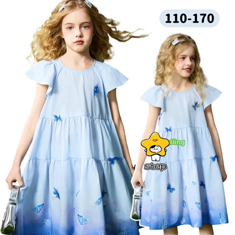 日常 子供服 蝶柄 ファッション フリル 女の子 単品 シンプル おしゃれ 外出 快適 キッズ お出かけ かわいい 可愛い ストーリー系 春 秋 夏 子供 通学 子ども 韓