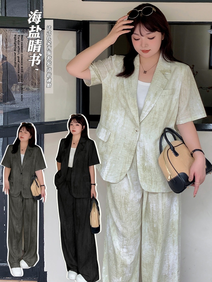 【3日で出荷】【ぽちゃまに】 夏 上下セット スーツセット 大きいサイズ 体型カバー カジュアル レディース セットアップ メガ割