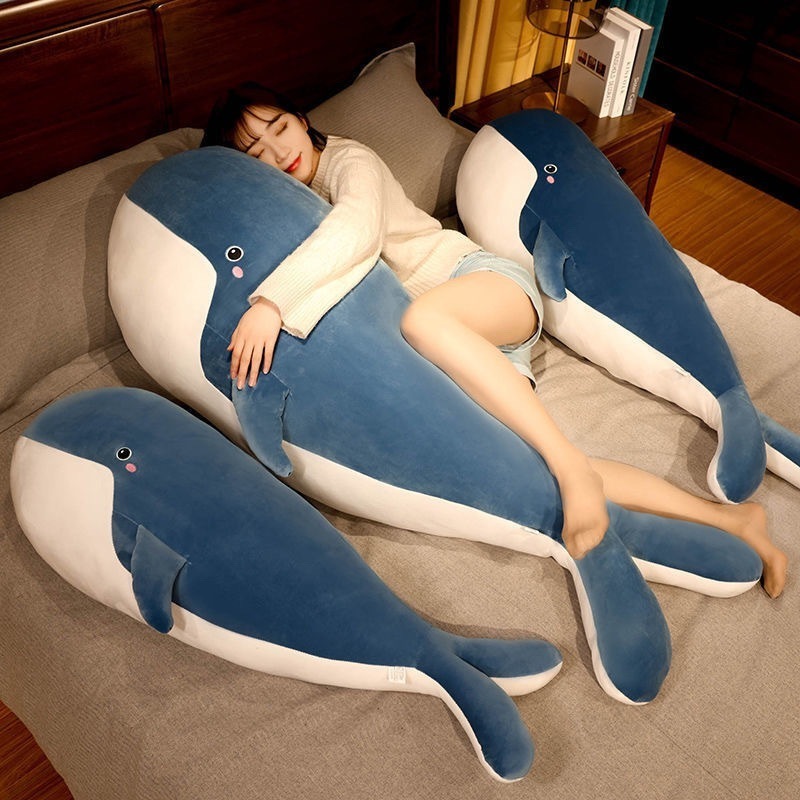 大型クジラの枕のぬいぐるみのおもちゃドルフィン眠っている長いストリップは女の子のために誕生日プレゼントを贈る