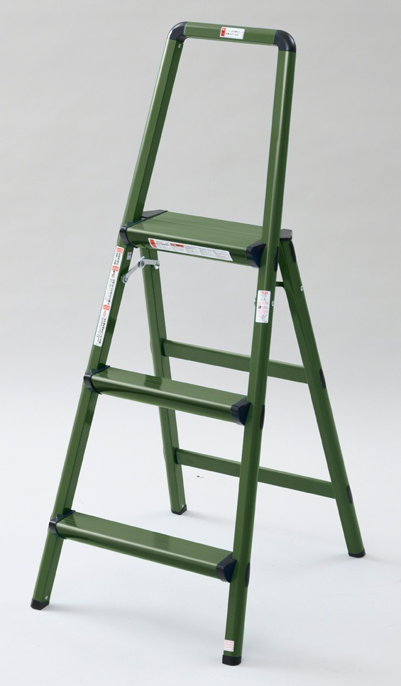 YAMAZEN YCHS-3-OD 取っ手付きカラー踏み台3段 (オリーブドラブ) YCHS3OD