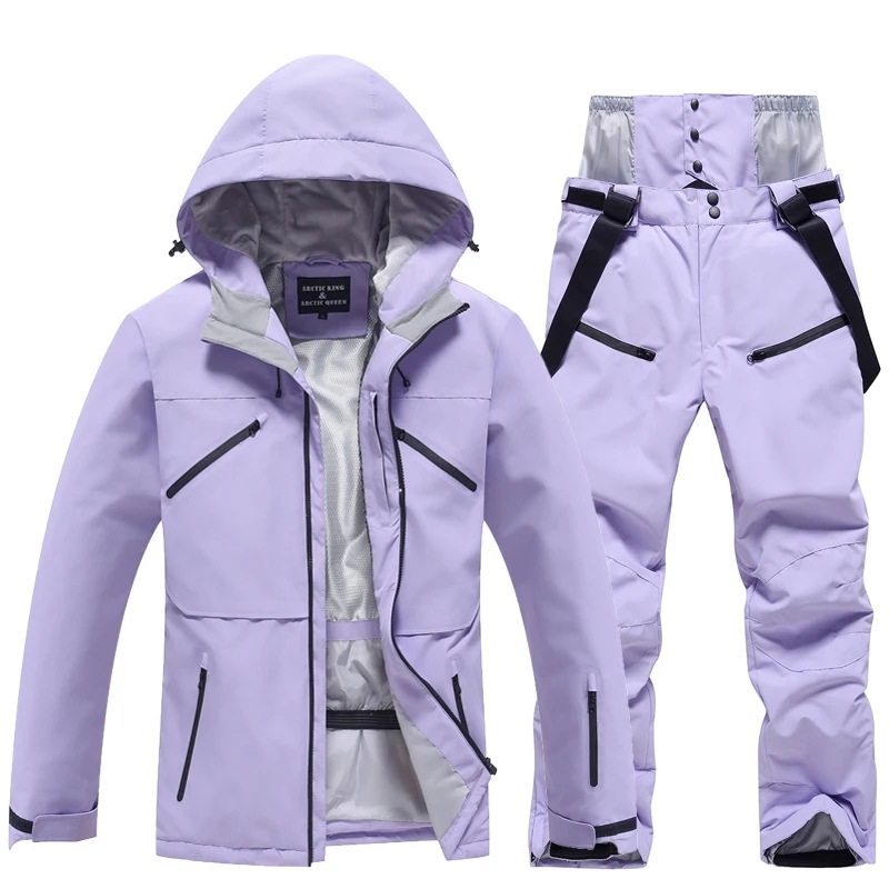 男性と女性のための防水スノースーツ防風コスチュームスキーセットスノーボード服冬のジャケットとパンツ-30暖かい-30