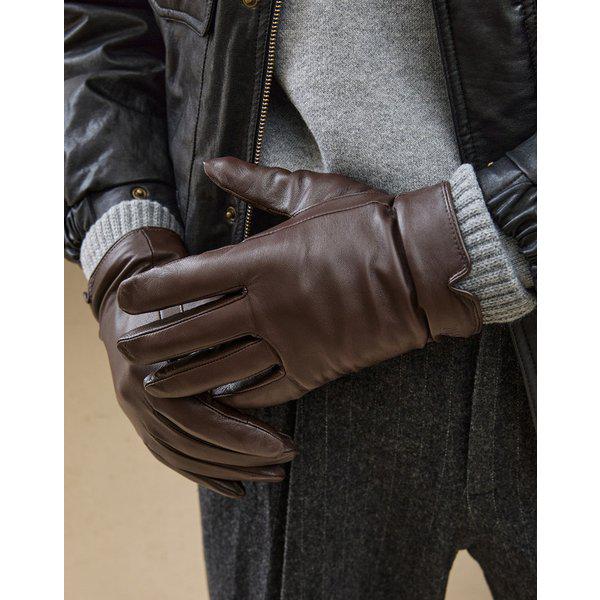 [25FW] [25FW 新作][メンズ手袋]ツートンインナーブラウンラムスキン手袋DCGV5F150W3