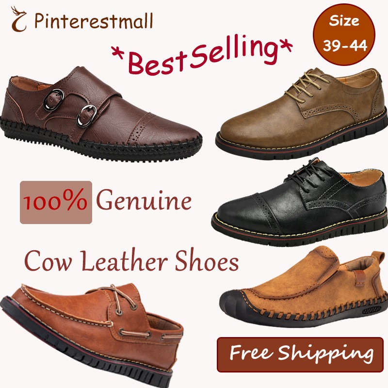 メンズ本物の革靴カジュアル牛革ローファードレス靴ブローグシューズドライビングボートシューズ