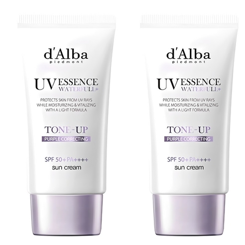 ウォータープルーフ パープル トーンアップ 日焼け止め SPF50+ PA++++, 50ml, 2個