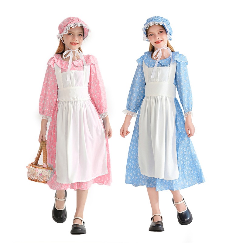 コロニアル様式の女の子用子供服田園風スタイルヨーロッパ風のマナーメイドドレスプレーリーパイオニアパイオニア風子供服