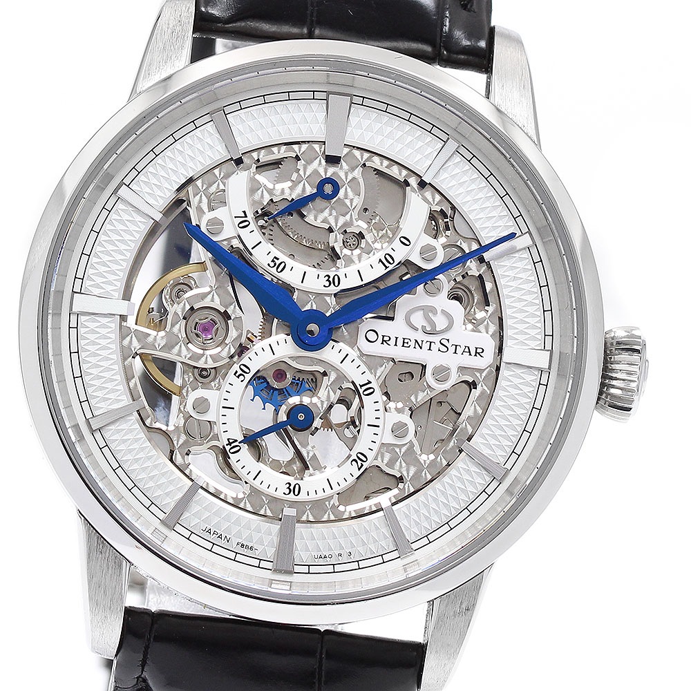 オリエント ORIENT F8B6-UAA0/RK-AZ0002S オリエントスター パワーリザーブ スモールセコンド 手巻き メンズ 箱・保証書付き_899486【中古】
