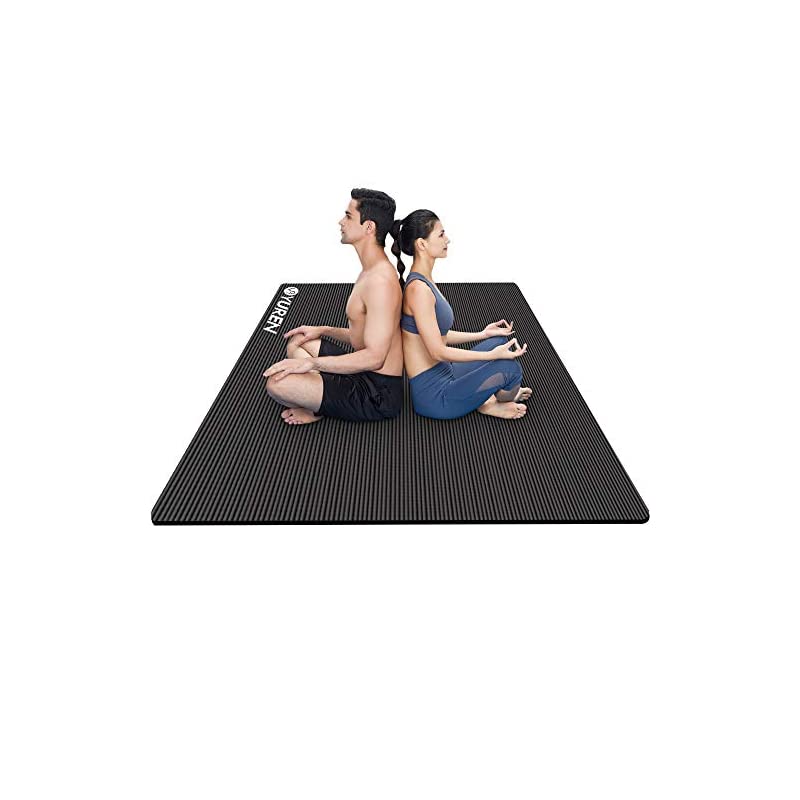 ヨガマット 二人 厚さ15mm 幅広200*130cm ピラティスマット 滑り止め ストラップ 収納