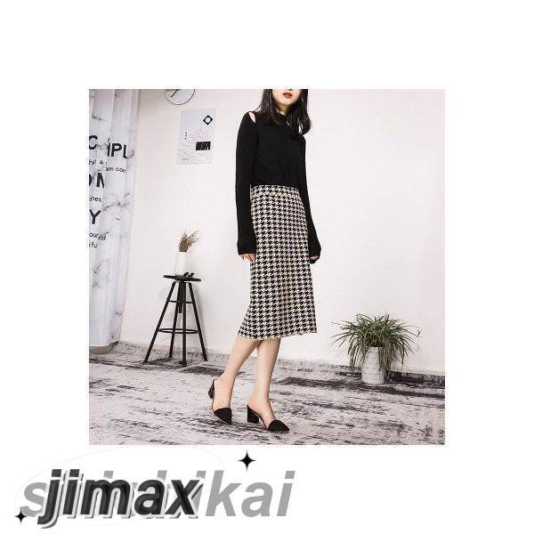 スカート チェック柄 レディース 膝丈 タイトスカート ロングスカート スリット ラシャスカート 厚手 ハイウエスト ボトムス 女性用 秋冬新作 通 プレゼント 13,721円