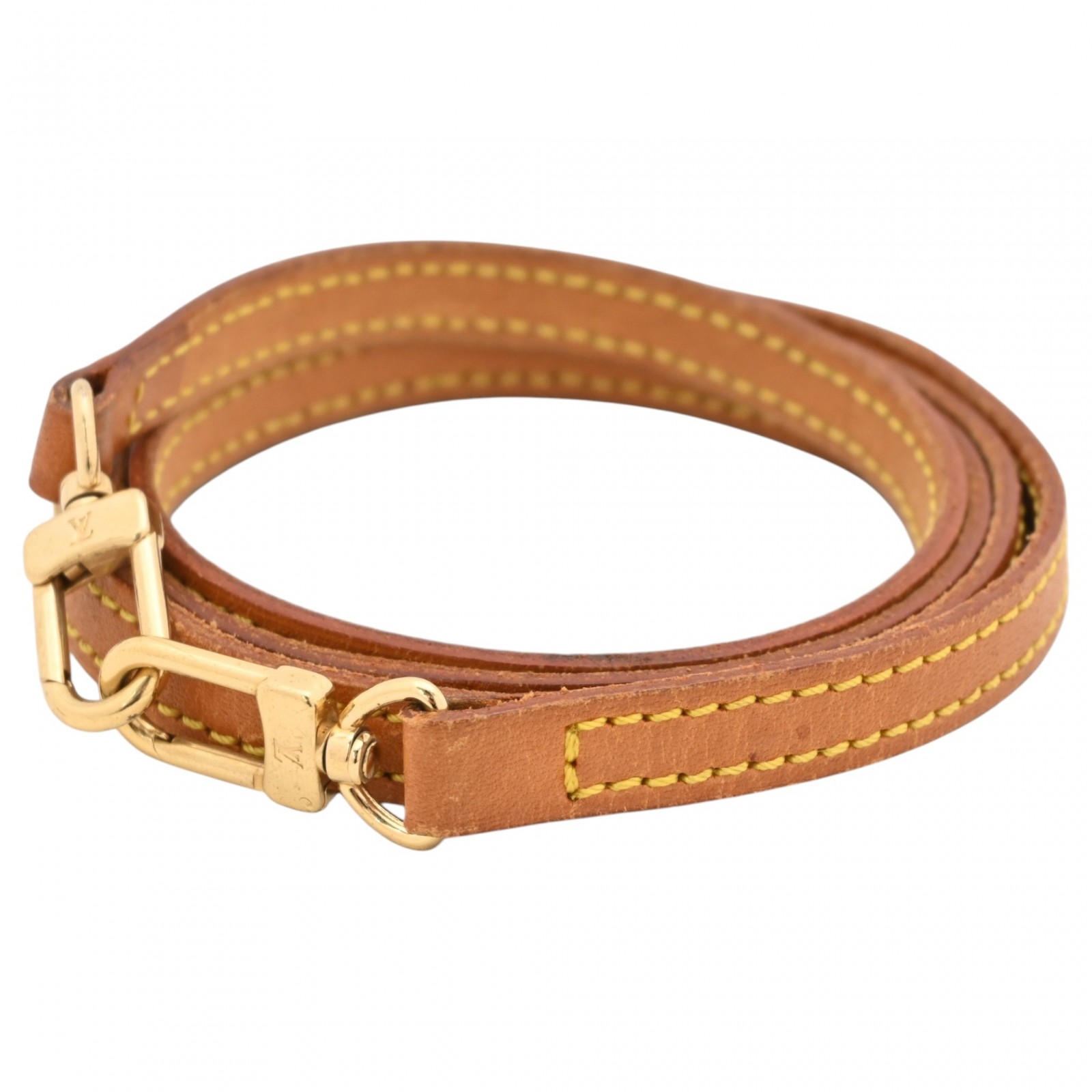 【中古】ルイヴィトン ヌメ革 ショルダーストラップ ゴールド金具 Bランク lv3518jj