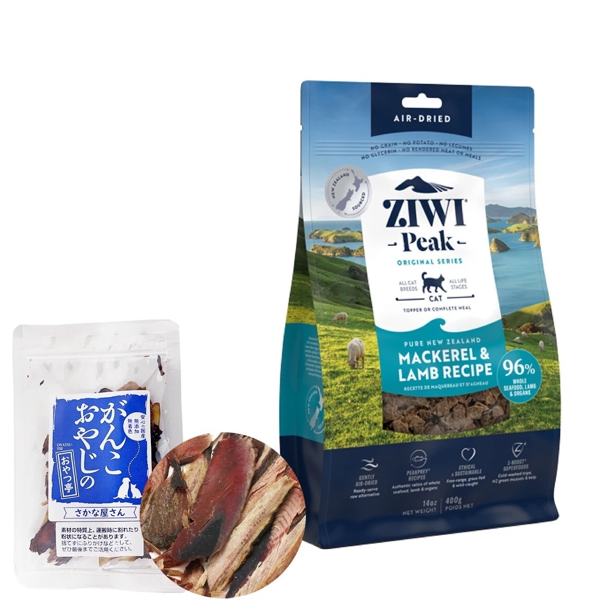 エアドライ キャットフード マッカロー＆ラム 400g 【お試し国産お魚厚削り15g付き】