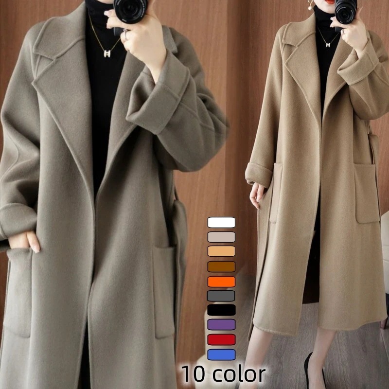 大人っぽチェスターコート高質感 気質 大人チェスターコート レディース 秋冬 ロング丈 ラシャコート 韓国ファッション厚手オーバゆったり 百掛け 冬アウター 防寒 体型カバー 通勤 30代 40代30
