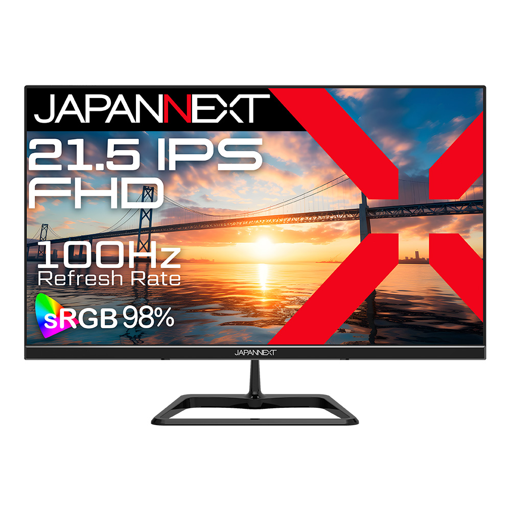JAPANNEXTジャパンネクスト 液晶ディスプレイ(21.5型/IPS(ADS)/FullHD 1920×1080/100Hz/7ms/HDMI1.4/VGA/VESA/2年保証)(ブラック)
