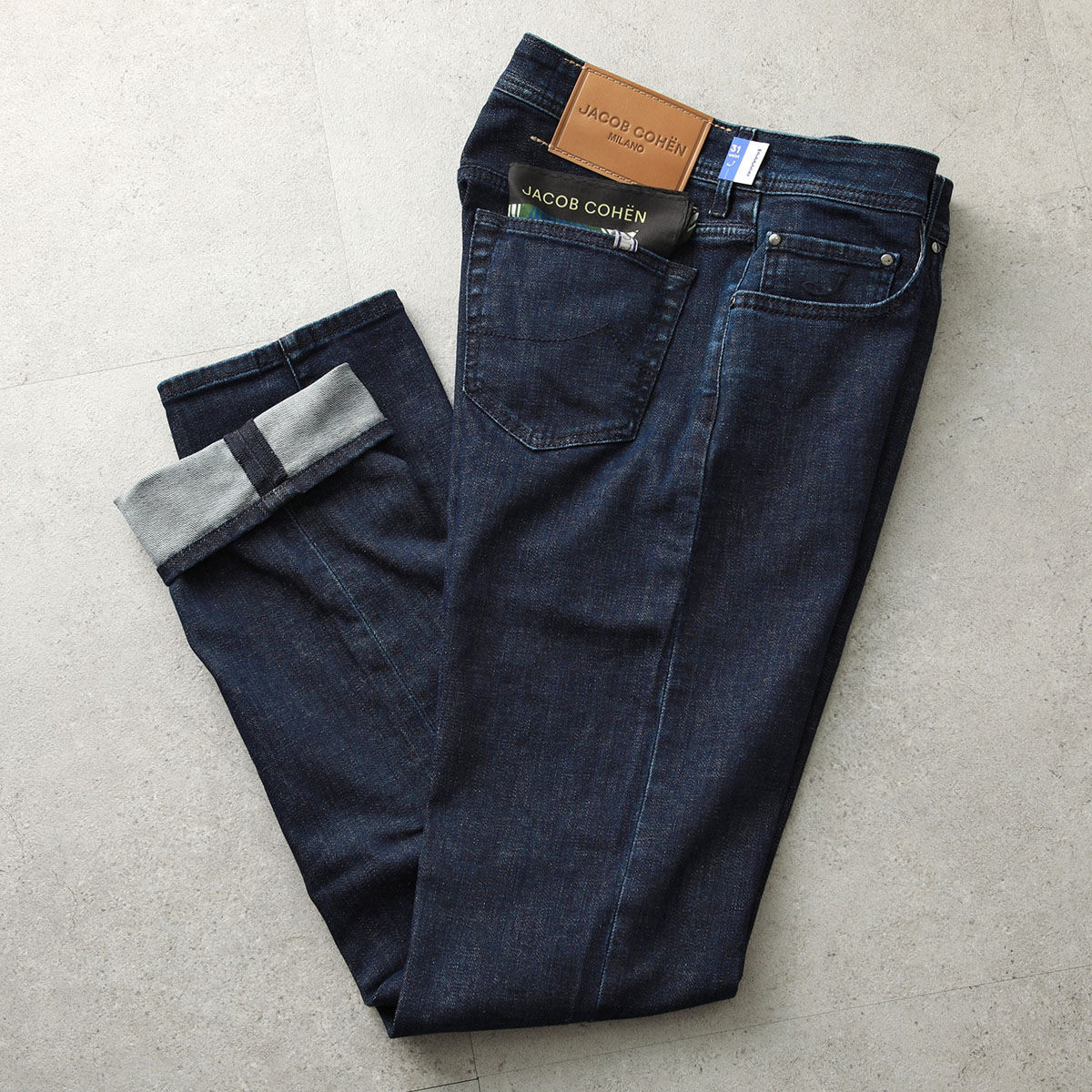JACOB COHEN ヤコブ コーエン ジーンズ BARD バード UQE04 S4184 メンズ デニムパンツ スリムフィット ストレッチ スカーフ付き 901D
