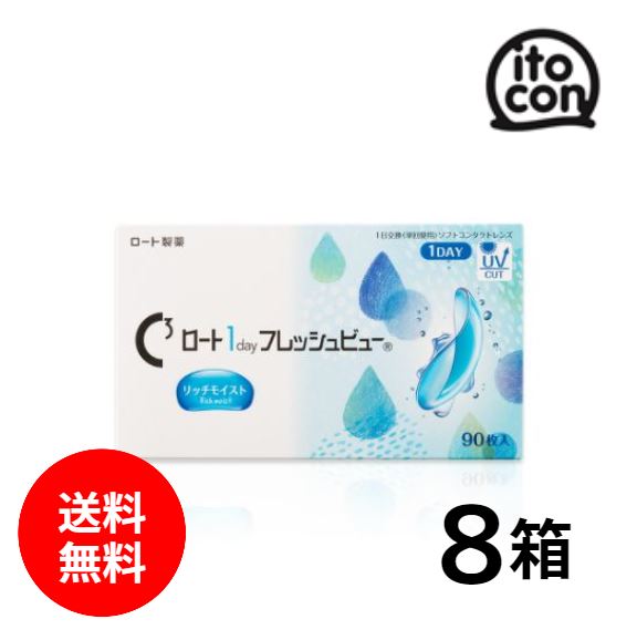 ロート1dayフレッシュビューリッチモイスト 90枚入り 8箱