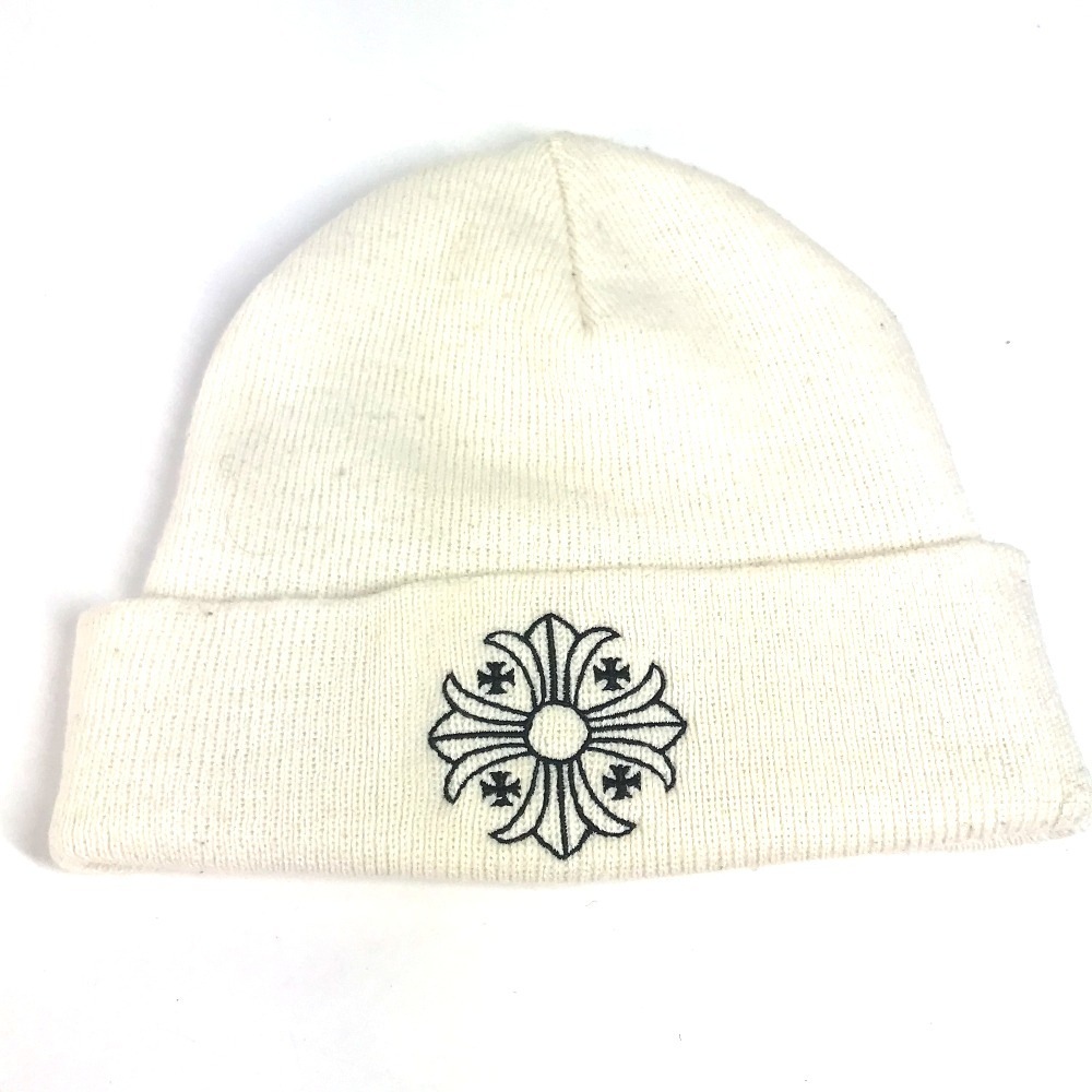 ニット帽 ロゴ ビーニー 帽子 ニット帽 ニットキャップ アクリル ホワイト
