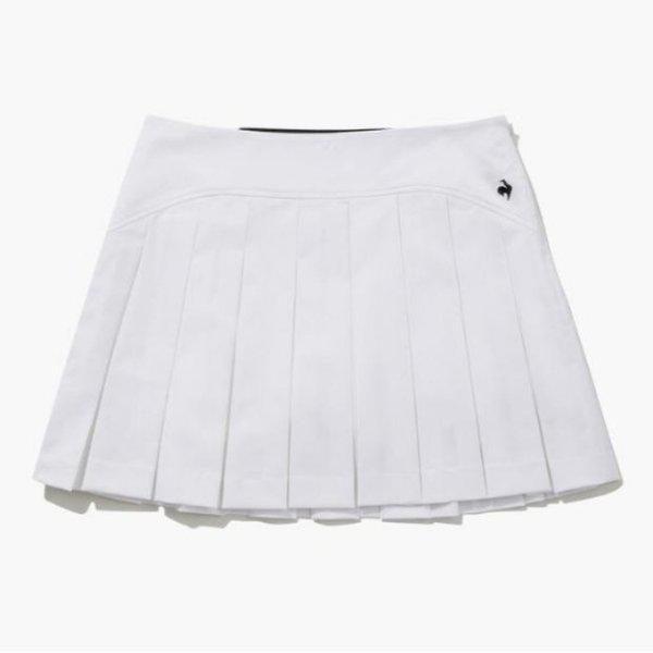 ゴルフスカート KQF GQ122LSK14-WHTE 女性 ソリッド オビバンド プリーツ スカート white