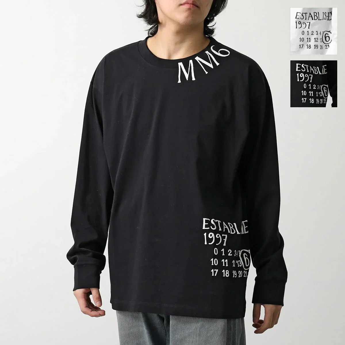 MM6 エムエムシックス メゾンマルジェラ Tシャツ SH0GC0047 S24312 メンズ 長袖 ロンT ロゴT コットン カラー2色 SH0GC0047S