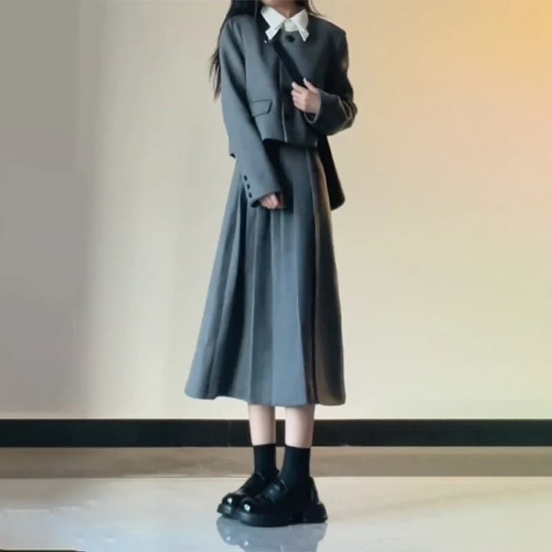 スーツワンピースレディース2025初春作韓国ドラマプチフレグランススーツが式揃ったカレッジウェア