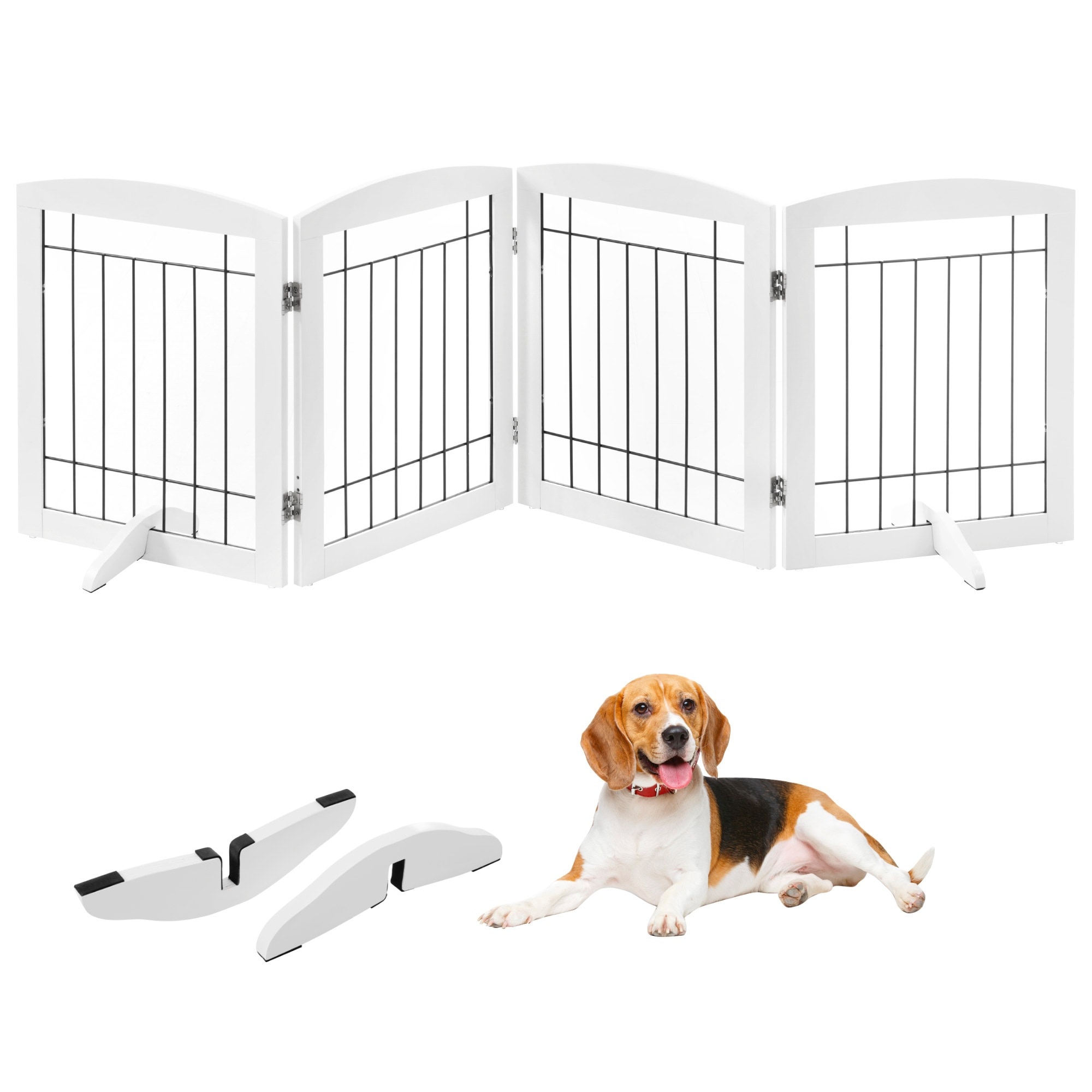 【大好評！最安値挑戦!】サークル 犬 ドッグサークル ペットサークル 4枚セット 小型犬 中型犬 ケージ 犬用品 犬 犬用 老犬 シニア 滑り止め付き 多頭飼い 方形 広々 連結 丈夫 拡張 頑丈 ペ 11,395円