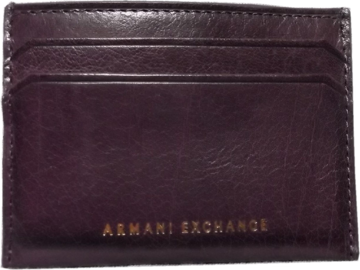 LA直輸入 メンズ カードケース 水牛革 パープル buffalo leather card case ARMANI EXCHANGE 036