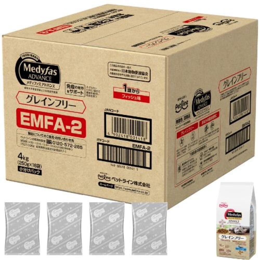 メディファスアドバンス キャットフード グレインフリー 1歳から フィッシュ味 【下部尿路/国産/アルミ小分け】4kg(250g×16)