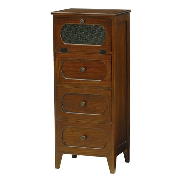 チェスト レトロ ブラウン 幅42×奥行32×高さ100cm MCH-5184BR