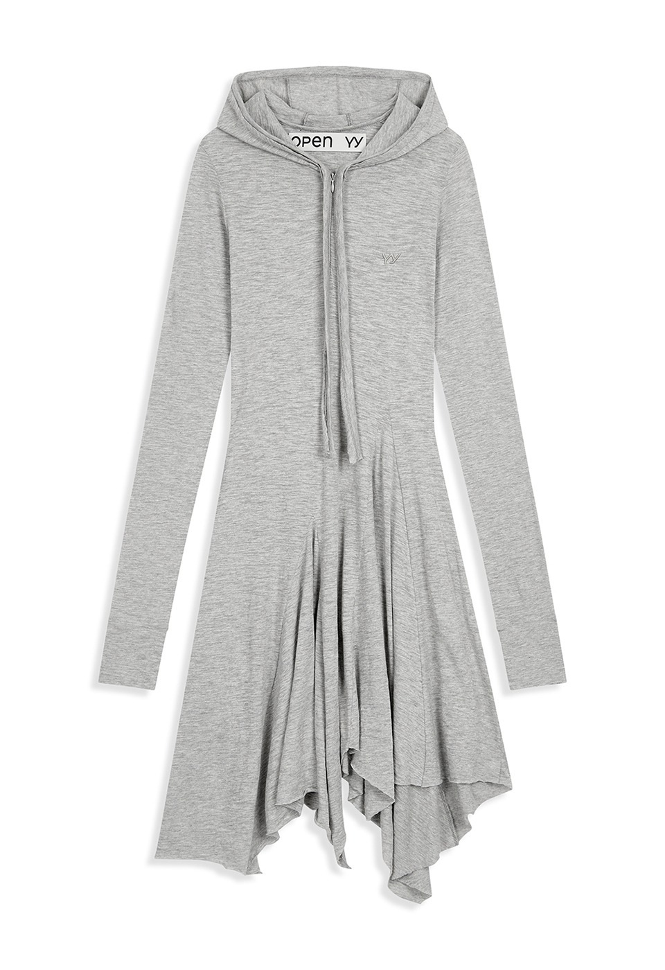 【OPEN Yy】 25FW HOODED JERSEY DRESS : GRAY