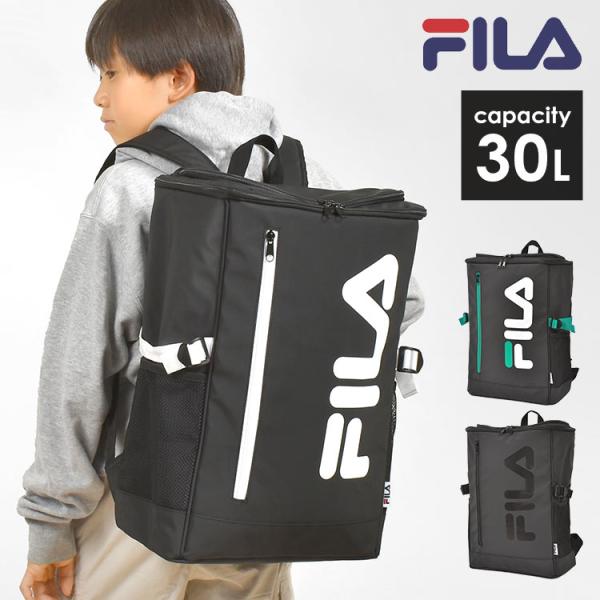 FILA リュック 大容量 メンズ 旅行 通学 防災 スポーツ 30L 高校生 中学生 バックパック 軽量 リュックサック 修学旅行 1泊 2泊 A4 黒 6,490円