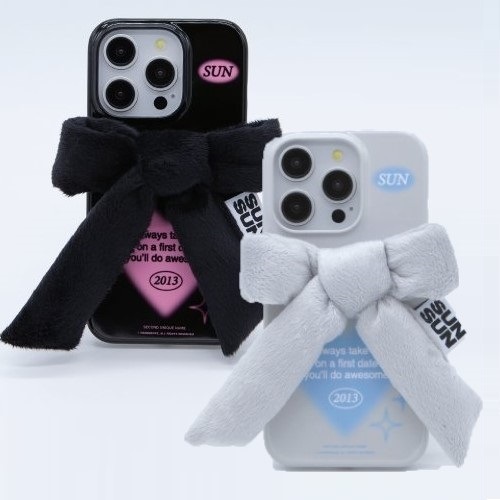 [SECOND UNIQUE NAME] SUN HARD KINGBON 2色[リボン装飾iPhoneケース]