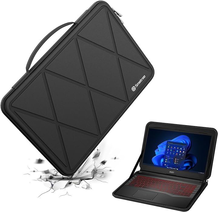 ハード EVA 保護スリーブケース 15.6インチ MSI Pulse GL66ノートパソコンMSI 15/WF66( Black, For MSI 15.6インチ（M98-2）)