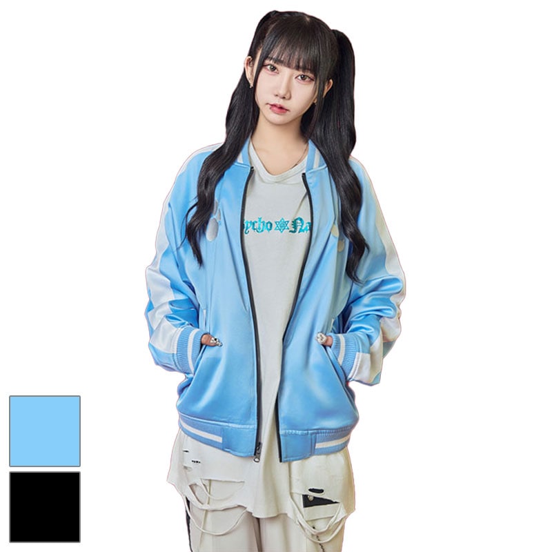 【4サイズ/3カラー】寝田ルネ コラボ メイドリバーシブルスカジャン 原宿 病みかわ パンク 地雷 天使界隈 メンズ レディース 744021