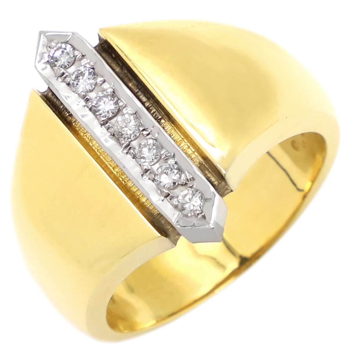 TASAKI TASAKI リング 指輪 ダイヤリング K18YG ダイヤモンド K18WG イエローゴールドXホワイトゴールド 18K 750 YG 11号【中古】