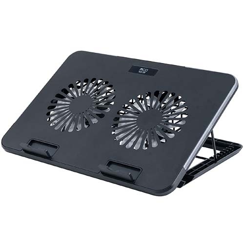 2WAY 2FAN ノートPCクーラー スタンダード サイズ NSF-09 角度調整＆LED機能搭載 冷却効果良い USBポート付き