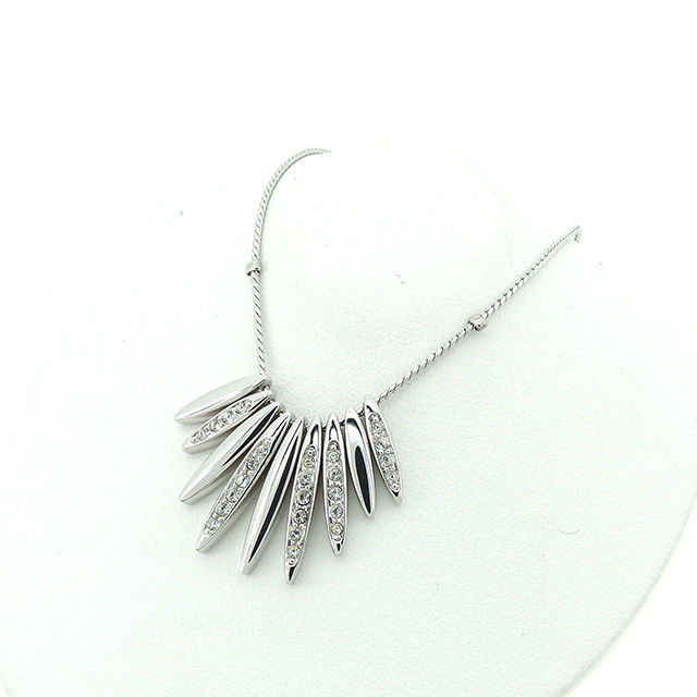 ネックレス アクセサリー クリスタル クリア シルバー 中古