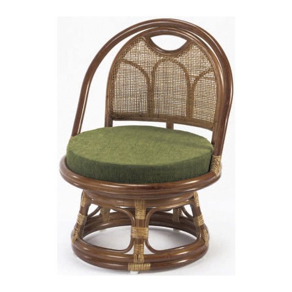 ファミリーライフ 天然籐回転チェア ロータイプ (03078) メーカー直送